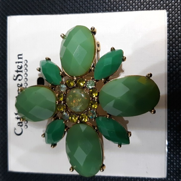 Jewelry - Catherine Stein Green & Gold Brooch